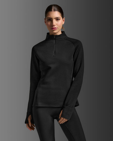 2XU Womens Ignition Haptic 1/4 Zip (Black/Silver Reflective)