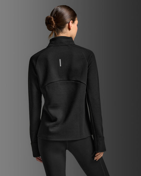 2XU Womens Ignition Haptic 1/4 Zip (Black/Silver Reflective)