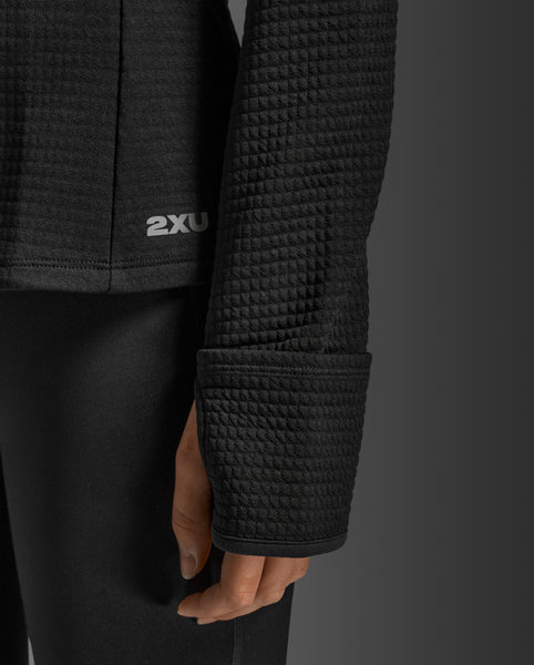 2XU Womens Ignition Haptic 1/4 Zip (Black/Silver Reflective)