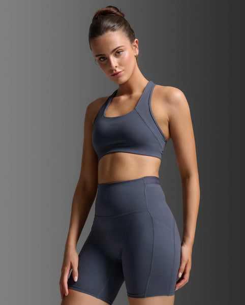2XU Womens Form Racerback Medium Impact Bra (India Ink/India Ink)