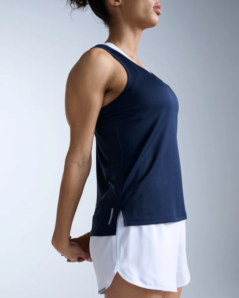 2XU Womens Aero Singlet (Midnight/Silver Reflective)