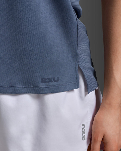 2XU Womens Aero Mesh Singlet (Indigo/Indigo Reflective)