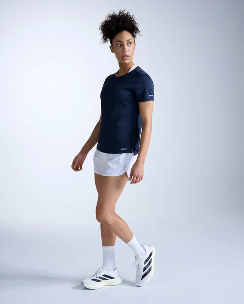 2XU Womens Aero Tee (Midnight/Silver Reflective)
