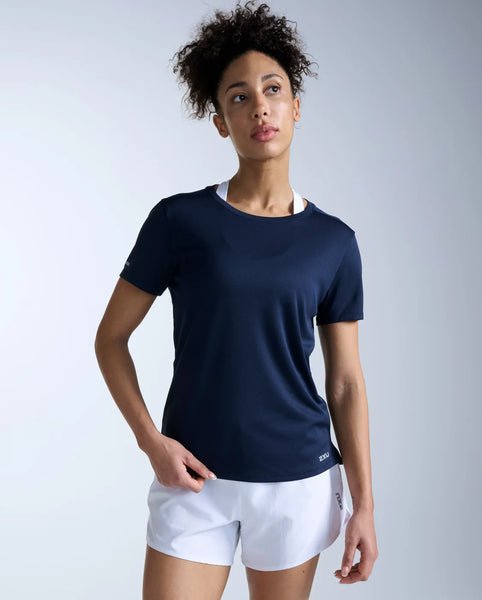 2XU Womens Aero Tee (Midnight/Silver Reflective)