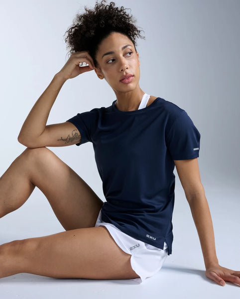 2XU Womens Aero Tee (Midnight/Silver Reflective)