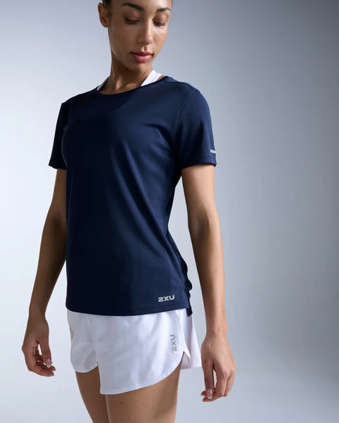 2XU Womens Aero Tee (Midnight/Silver Reflective)