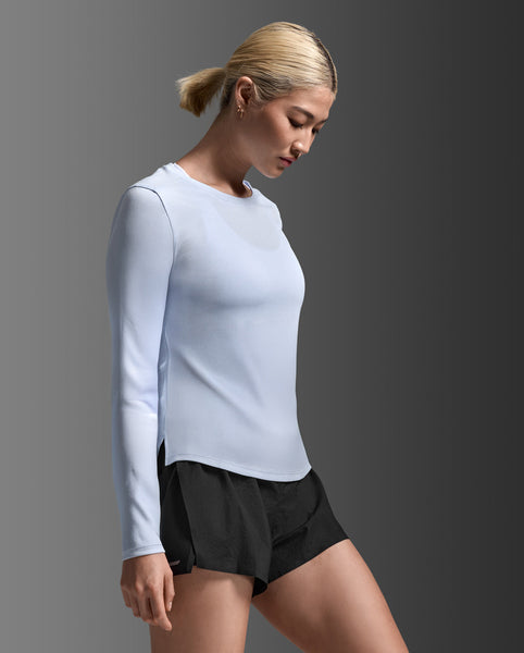 2XU Womens Aero L/S Run Tee (Halogen/Halogen Reflective)