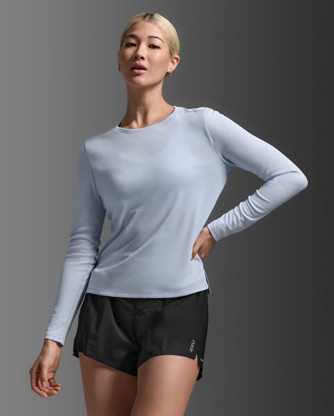 2XU Womens Aero L/S Run Tee (Halogen/Halogen Reflective)
