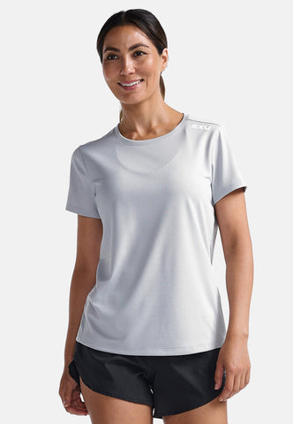2XU Womens Aero Tee (Harbor Mist/White Reflective)