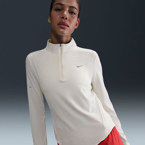 Nike Womens Swift Dri-Fit UV 1/4 Zip Running Top (Sail)