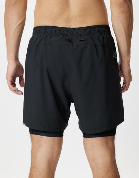 2XU Mens Aero 2 in 1 5'' Shorts (Black)