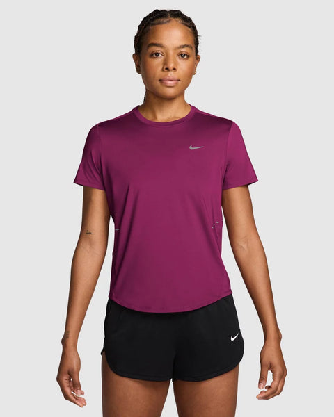 Nike Womens Swift Dri-Fit Short Sleeve Run Tee (True Berry & Reflective Silver)