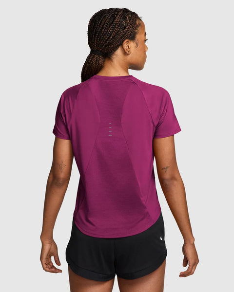 Nike Womens Swift Dri-Fit Short Sleeve Run Tee (True Berry & Reflective Silver)