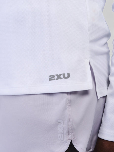 2XU Womens Aero Mesh L/S (White/Silver Reflective)