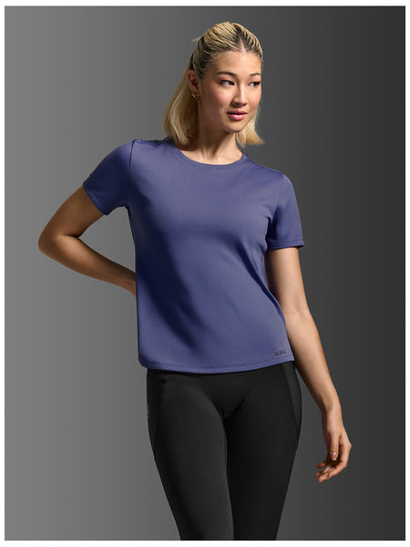 2XU Womens Aero Mesh Tee (Future Dusk/ Future Dusk Reflective)
