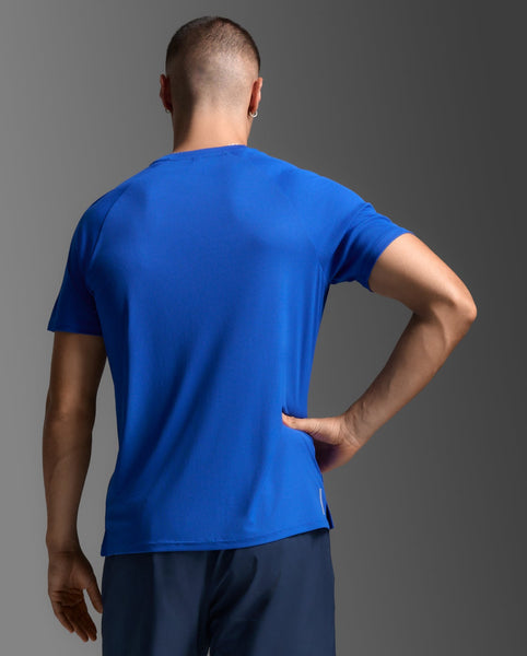 2XU Mens Aero Mesh Tee (Surf/Silver Reflective)