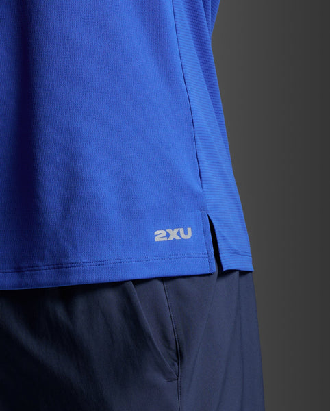 2XU Mens Aero Mesh Tank (Surf/Silver Reflective)