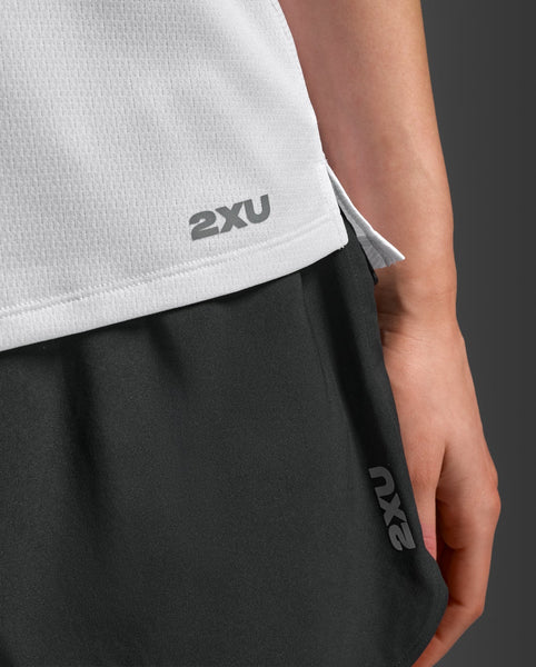 2XU Womens Aero Mesh Singlet (White/Silver Reflective)