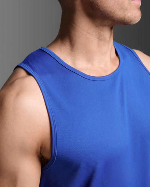 2XU Mens Aero Mesh Tank (Surf/Silver Reflective)