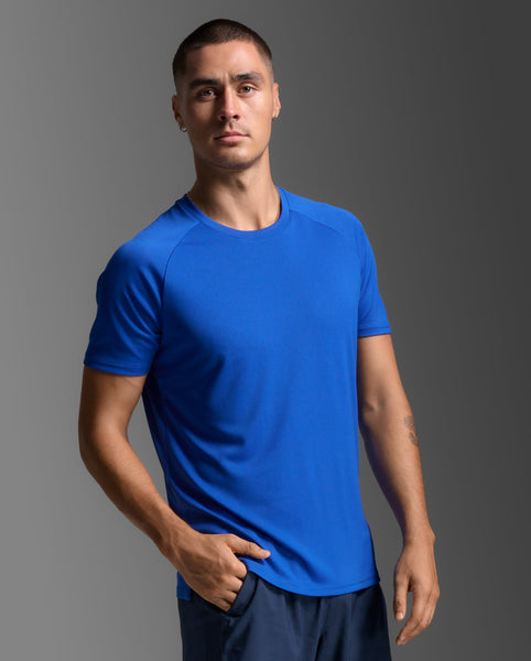 2XU Mens Aero Mesh Tee (Surf/Silver Reflective)