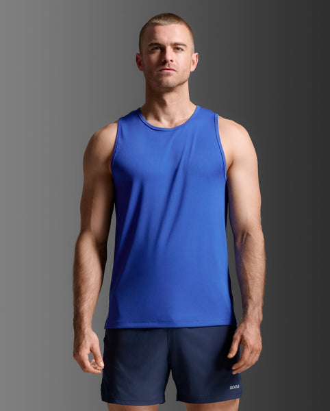 2XU Mens Aero Mesh Tank (Surf/Silver Reflective)