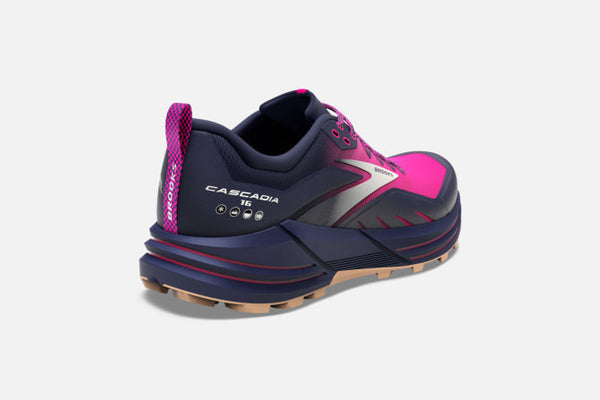 Brooks Womens Cascadia 16 (Peacoat/Pink/Biscuit)