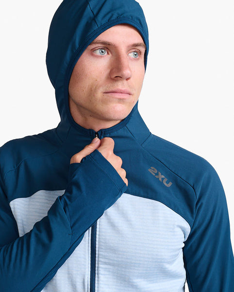 2XU M Ignition Shield Hooded Mid-Layer (Moonlight/Skyway
