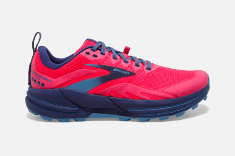 Brooks Womens Cascadia 16 (Pink/Flame/Cobalt)