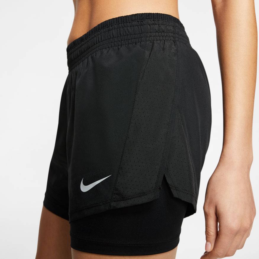 Nike Womens Tempo Luxe 2 In 1 Running Shorts Black XS
