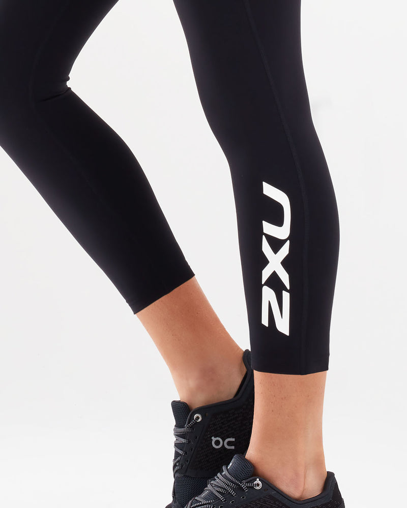 2XU Print Fitness Hi-Rise Comp Tights - Black/Outer Space Stripe