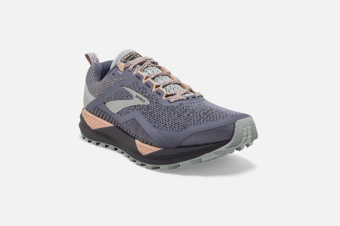 Brooks W Cascadia 14 Grey Pale Peach Pearl The Happy Runner